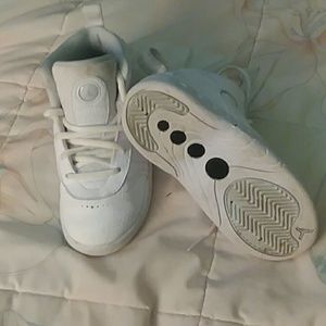 Kids all white Nike Jordan's